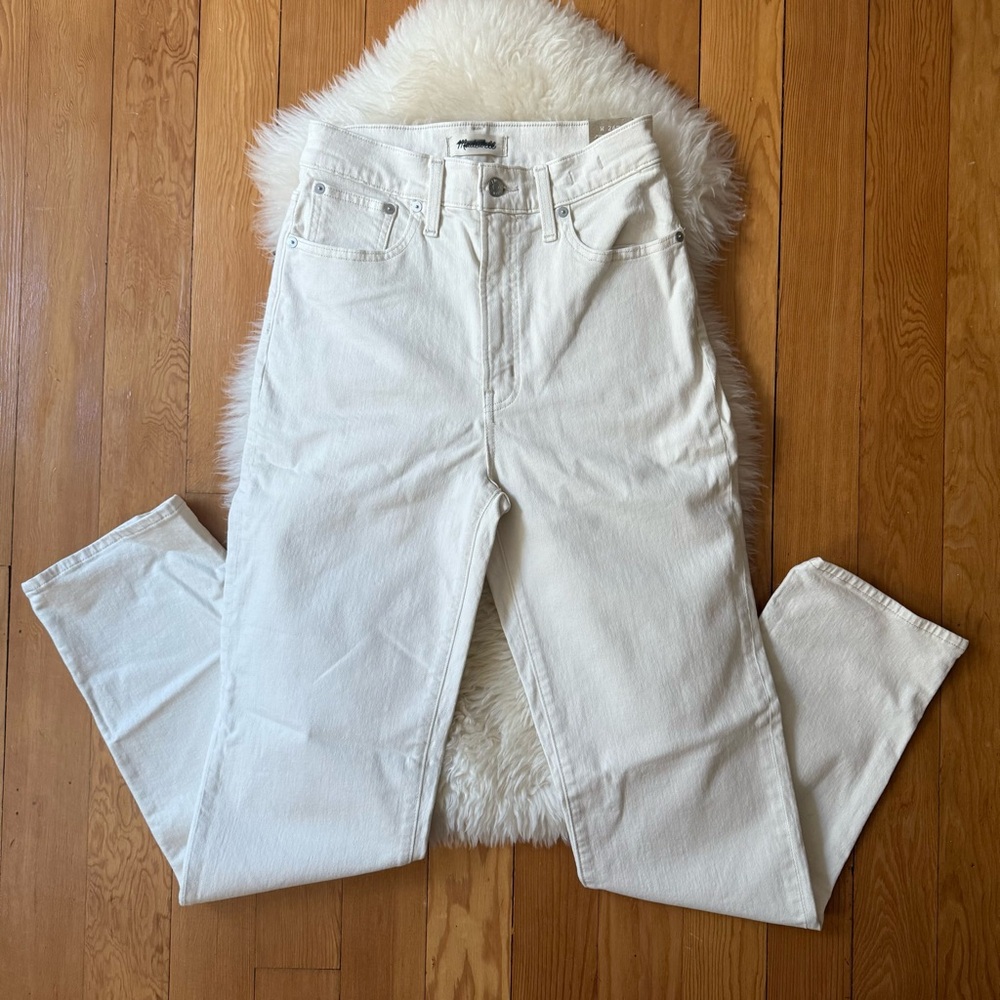 Madewell Perfect Vintage Straight Jeans in Cream